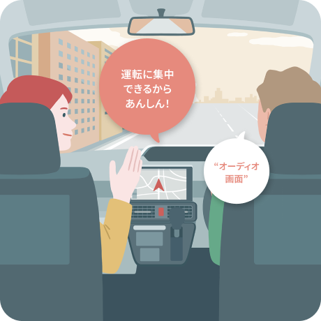 運転に集中できるからあんしん! “オーディオ画面”