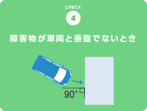 障害物が車両と垂直でないとき