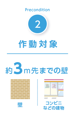 作動対象　約3m先までの壁