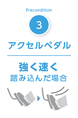 アクセルペダル　強く速く踏み込んだ場合