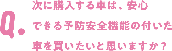 Q. 次に購入する車は、安心できる予防安全機能の付いた車を買いたいと思いますか?