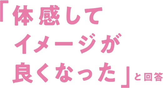 「体感してイメージが良くなった」と回答