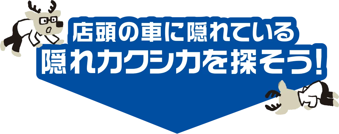 店頭の車に隠れている隠れカクシカを探そう！