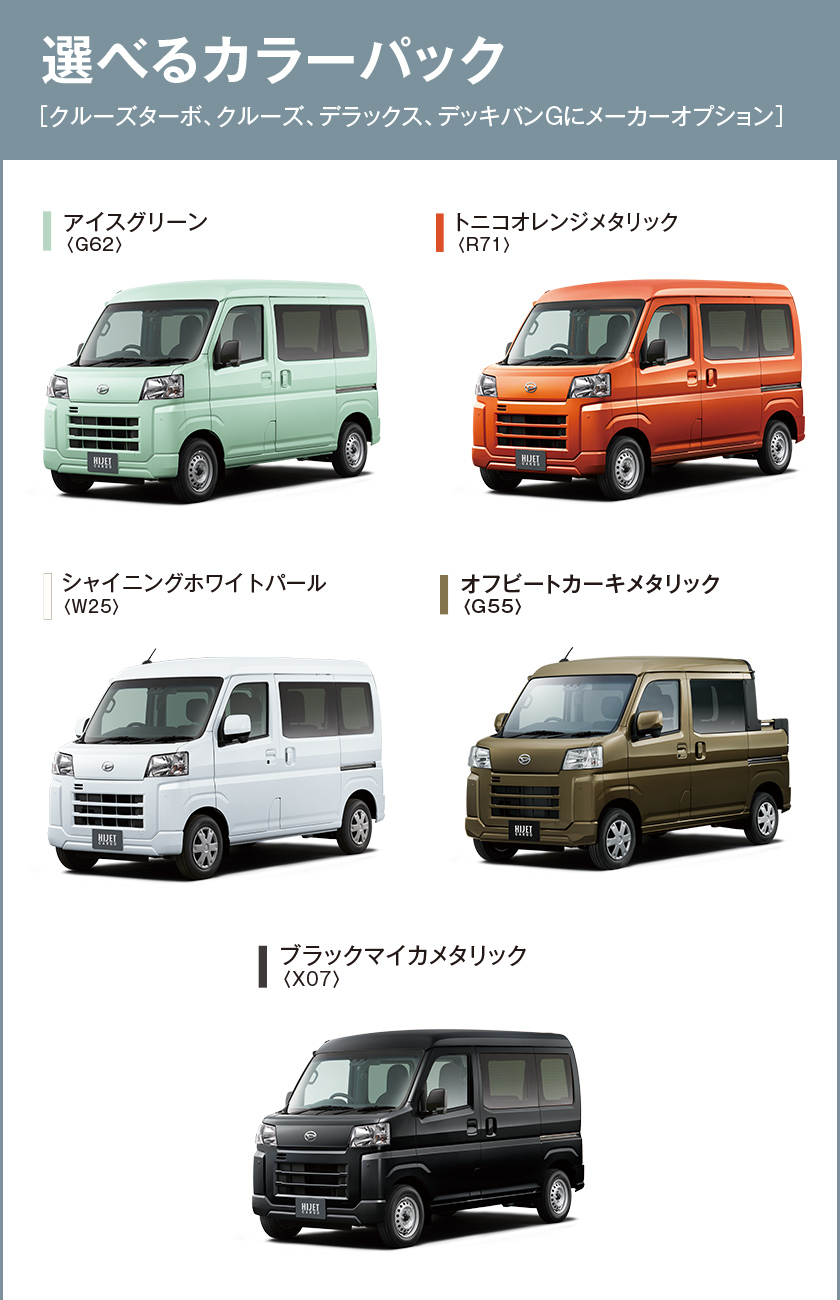 公式 ハイゼット カーゴ 選べるパックオプション ダイハツ