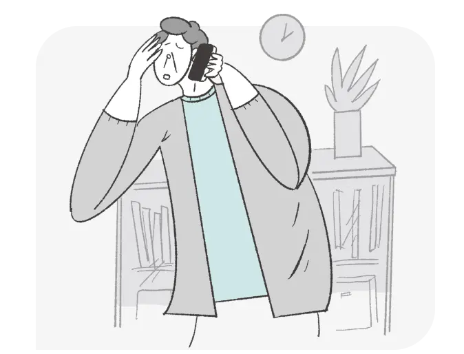 イラスト:電話にて各種医療に関する相談をしている様子