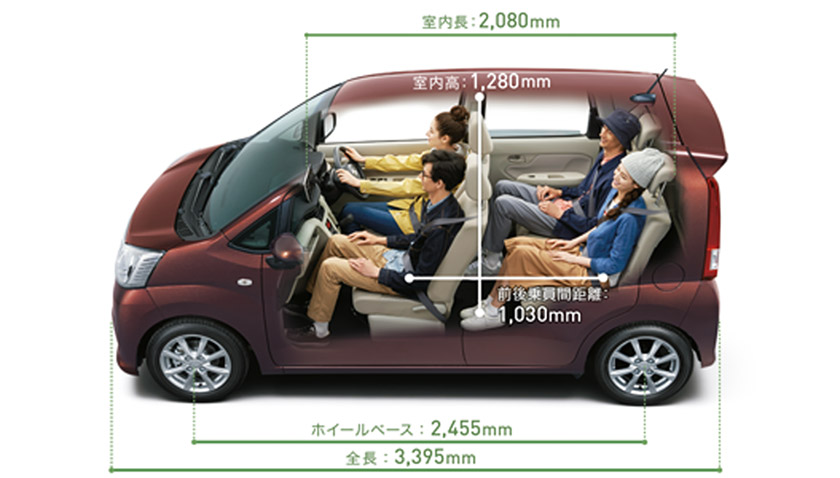 公式 ムーヴの車内空間と荷室 ダイハツ