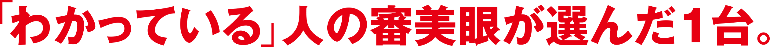 「わかっている」人の審美眼が選んだ1台。