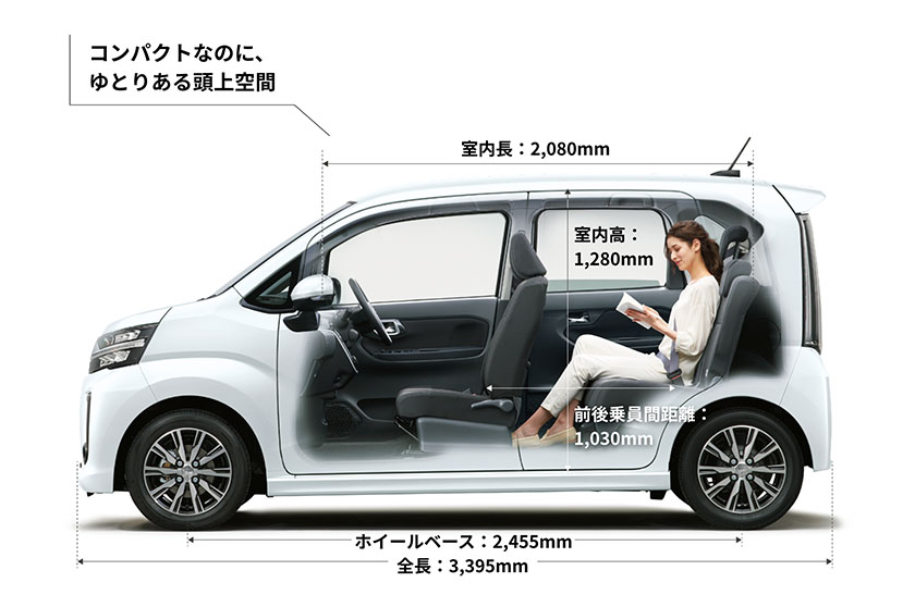 公式 ムーヴ カスタムの車内空間と荷室 ダイハツ