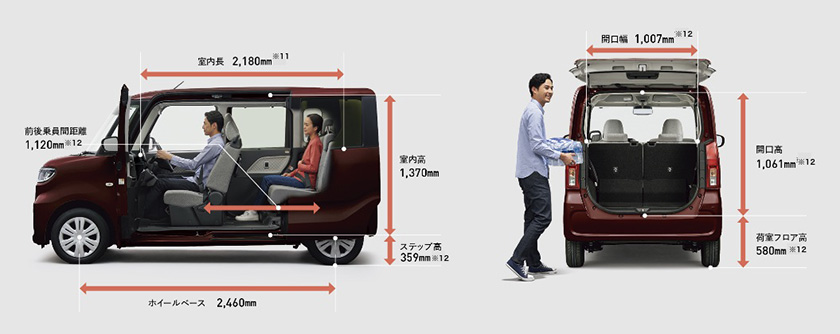 公式 タントの車内空間と荷室 ダイハツ