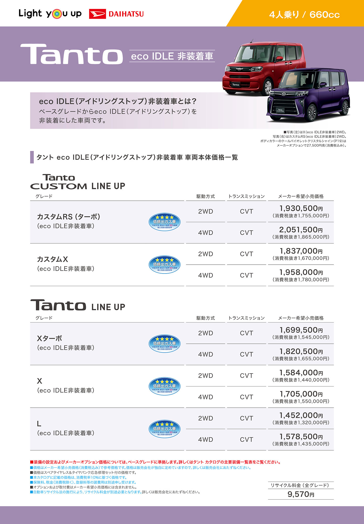 タント eco IDLE非装着車カタログ