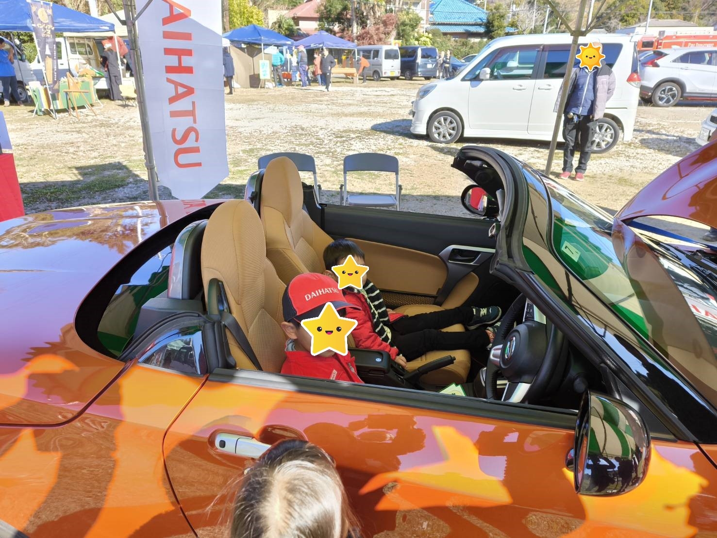最後はコペンに乗車で笑顔