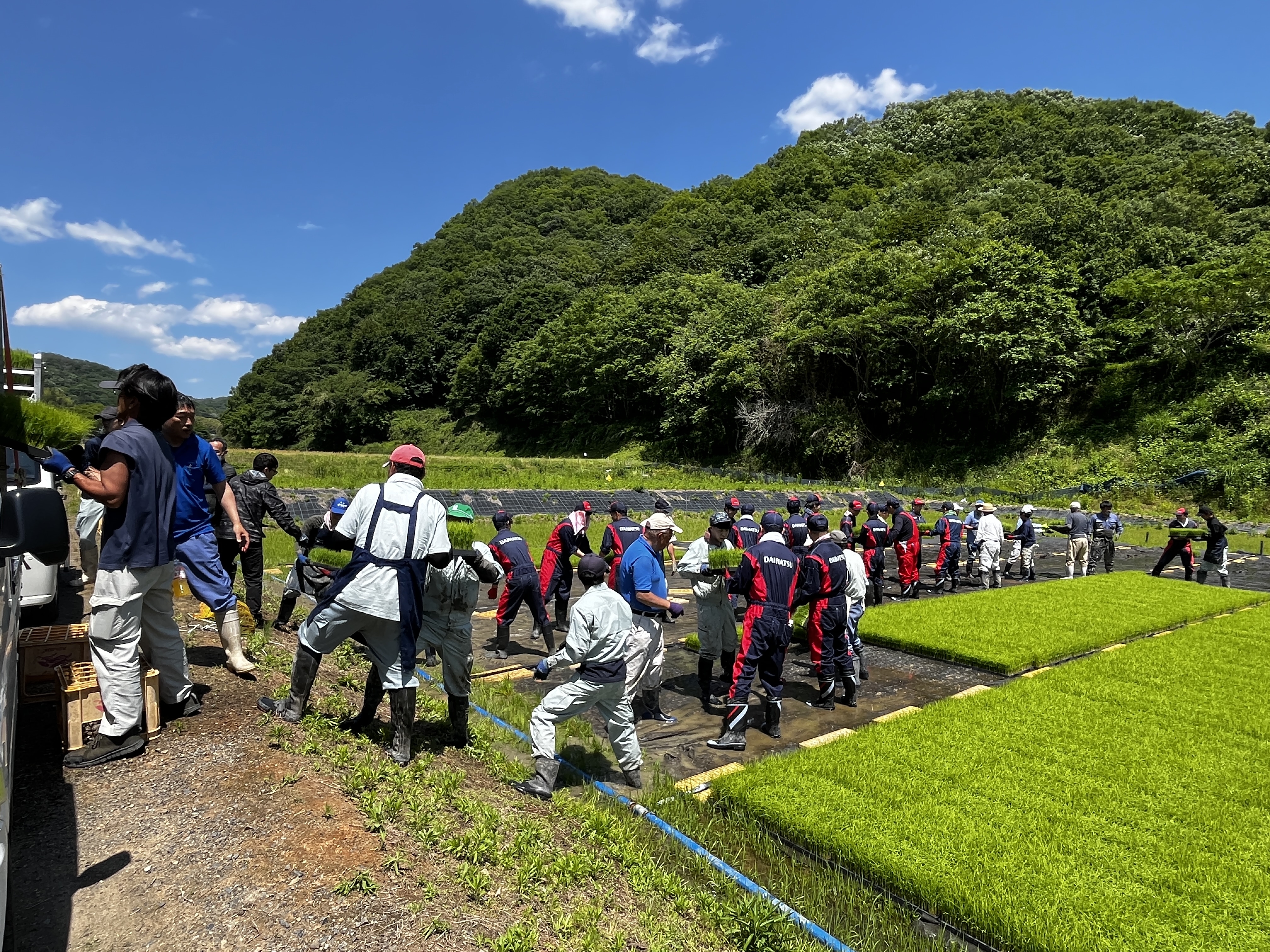 午前中は圃場に水が入っていませんでしたので楽勝です
