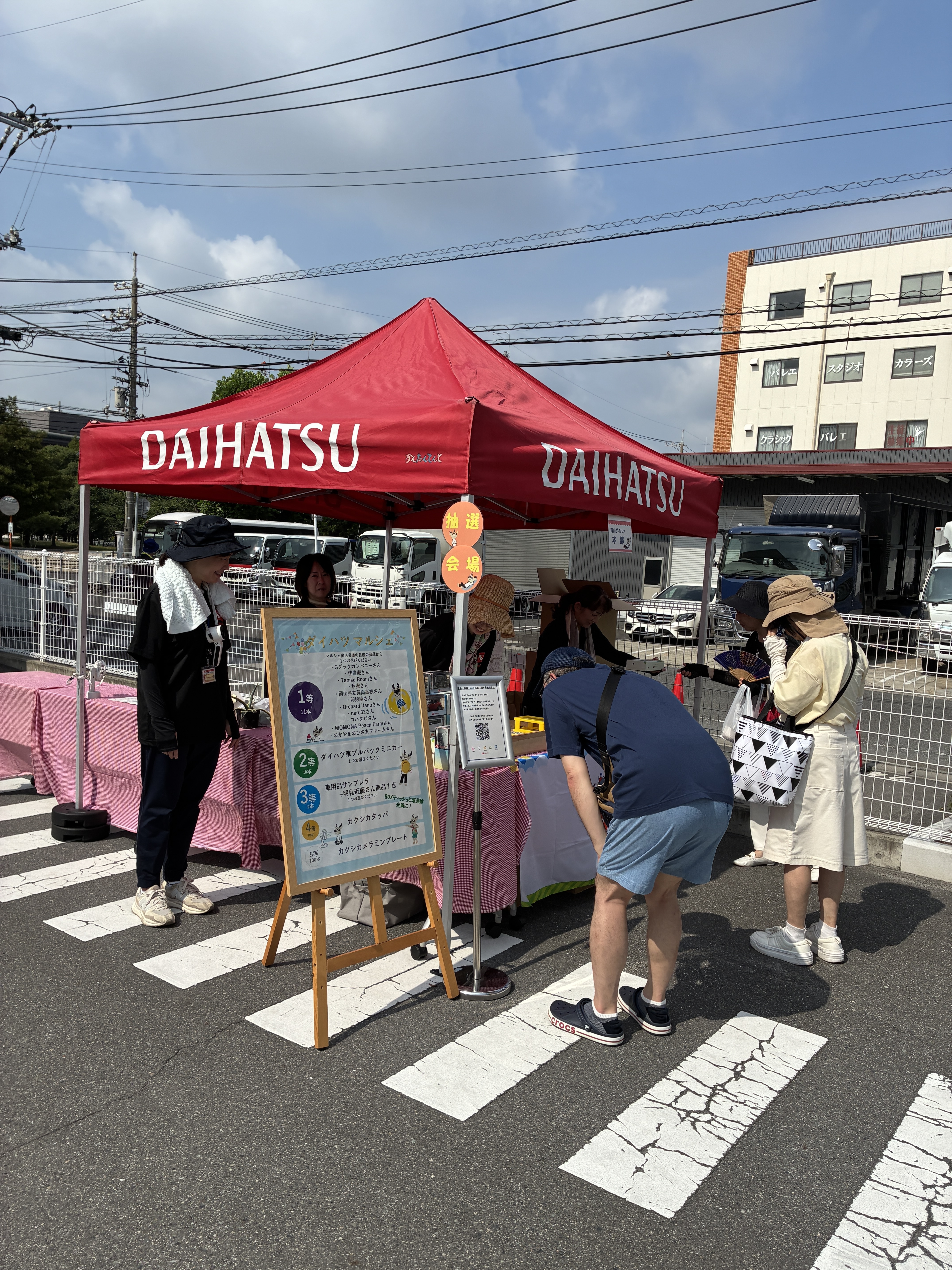 出店者さんの自慢の商品が１等のガラポン