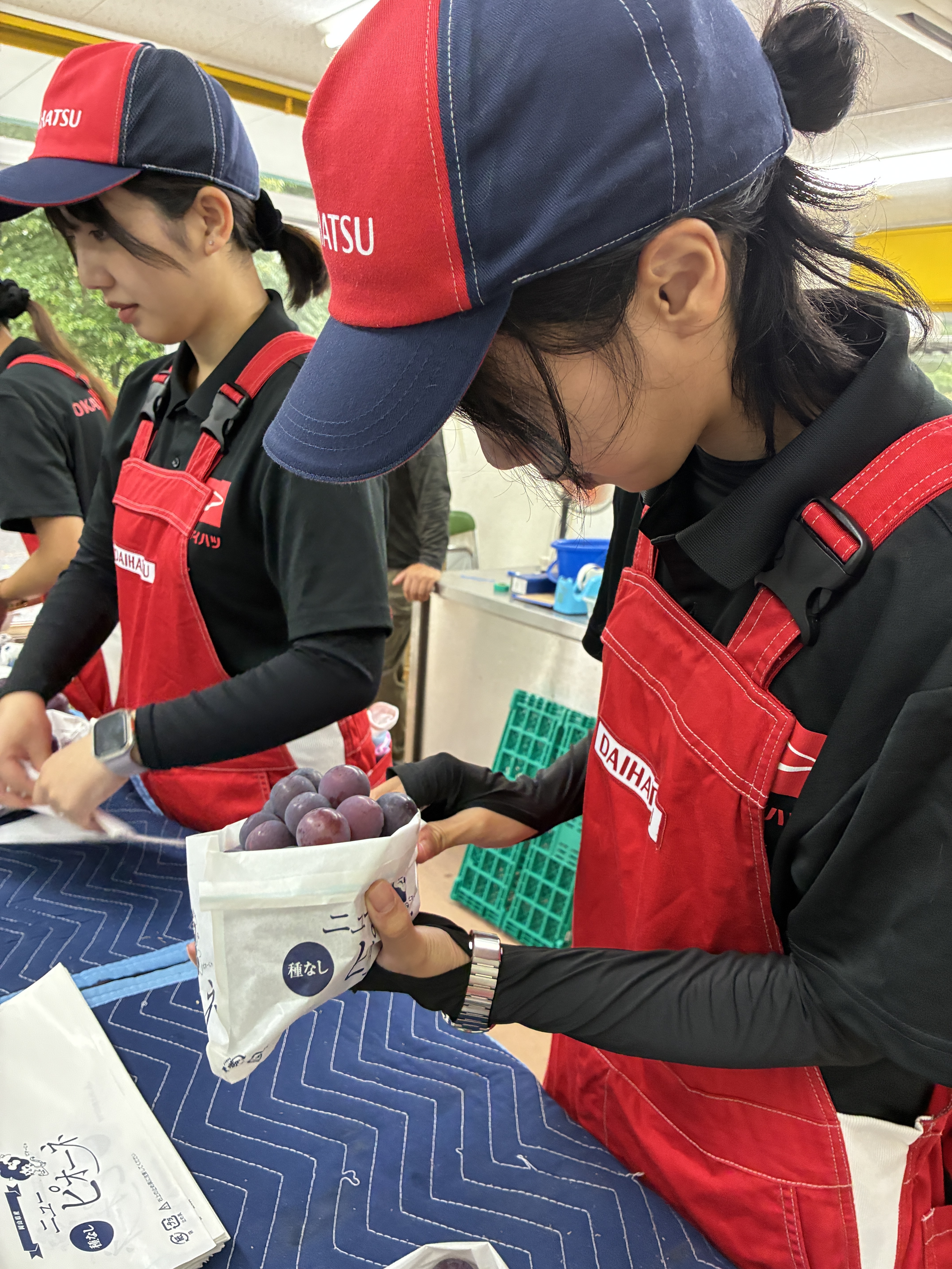 見栄えの良い面を上に向けて袋で包みます