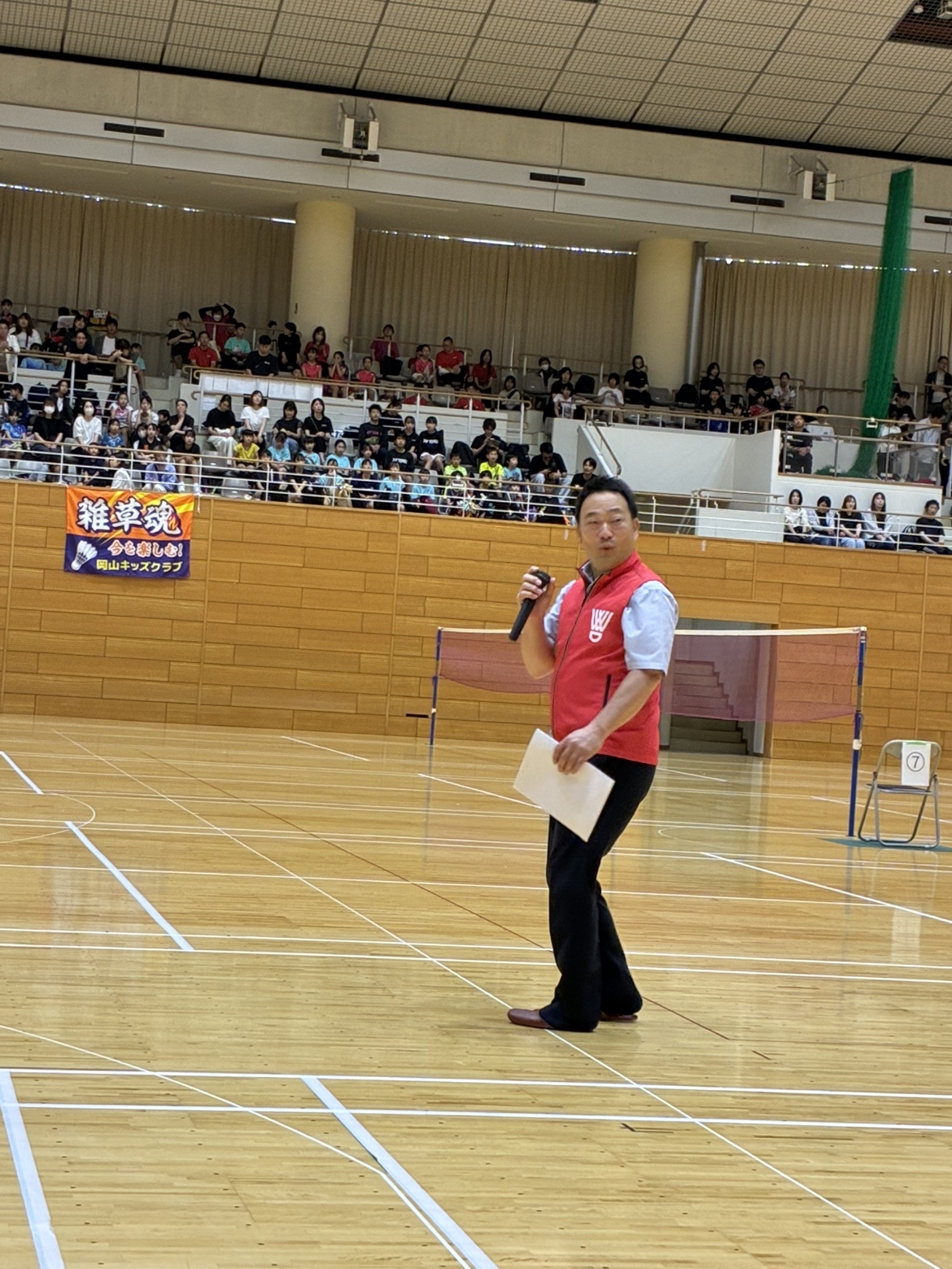 会場の選手達から元気な挨拶が返ってきて、ちょっとびっくり！
