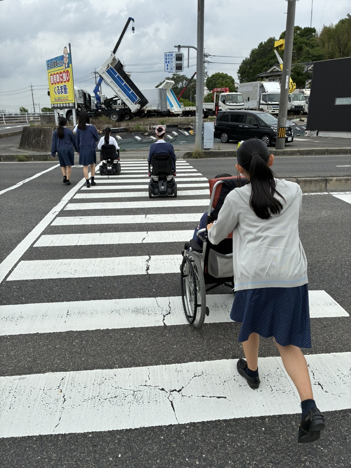 横断歩道もチャレンジ