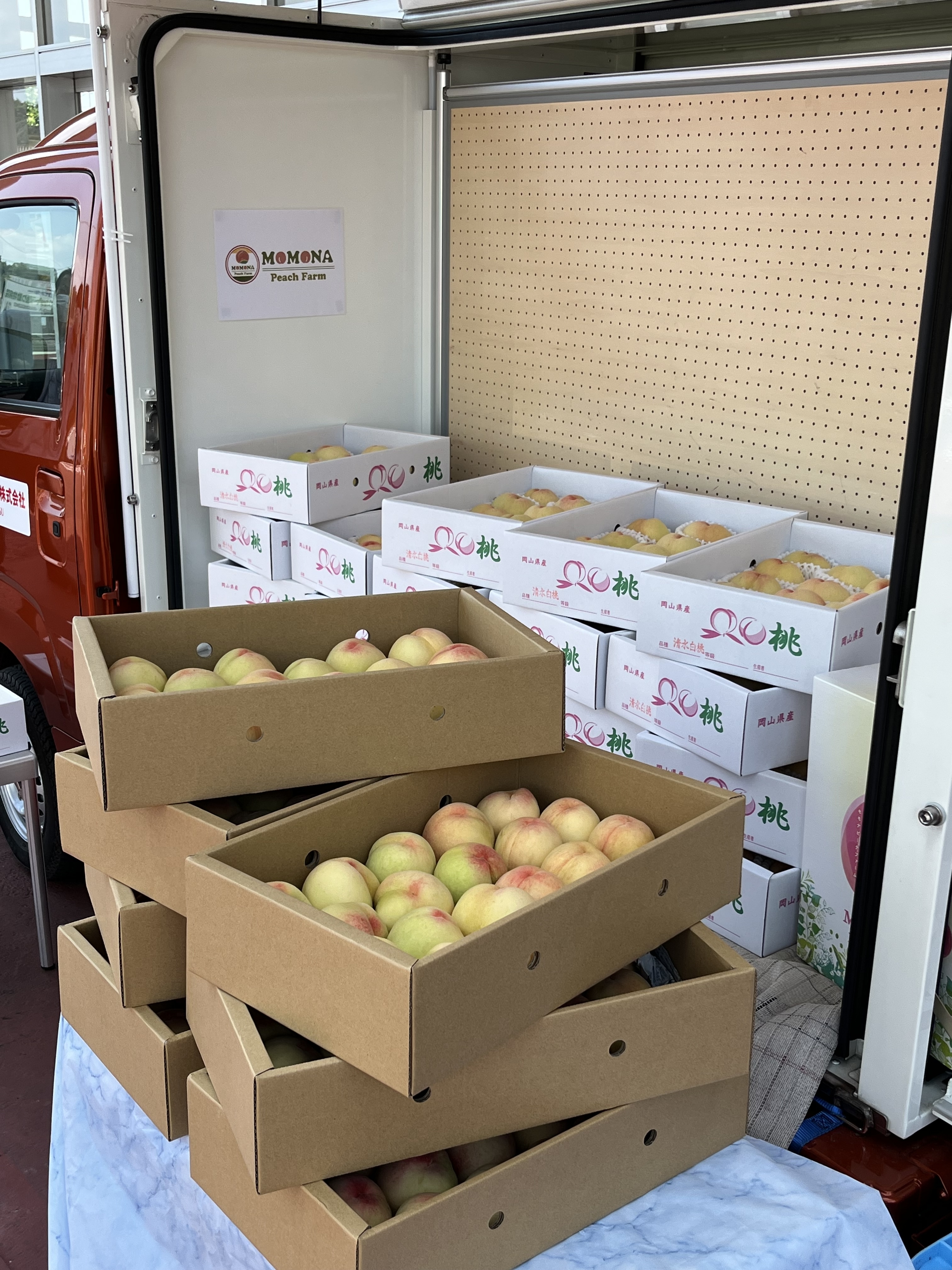 Nibako:桃マルシェで夏を感じる！In鴨方店｜地域とつながる活動