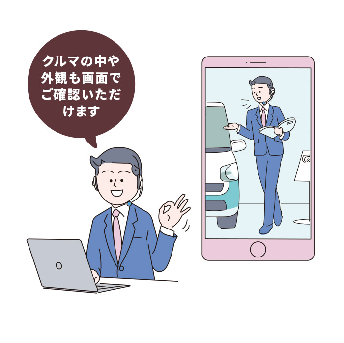 クルマの中や外観も画面でご確認いただけます