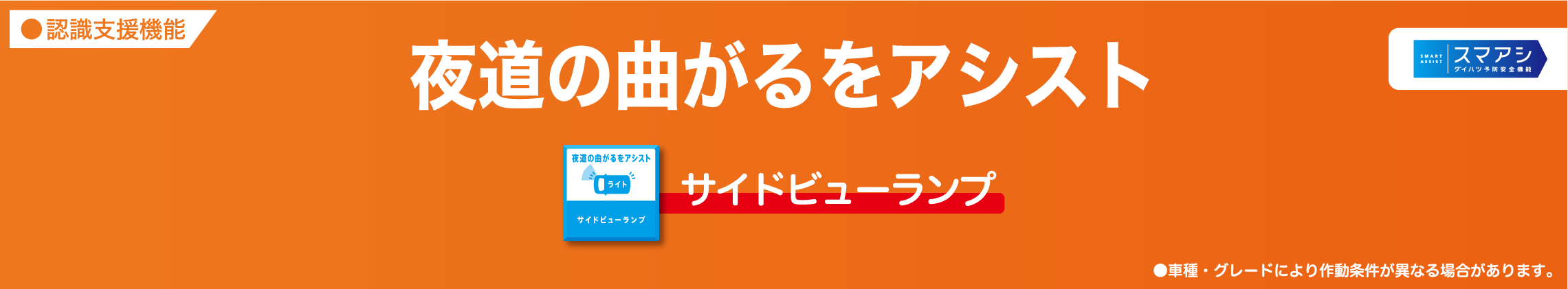 夜道の曲がるをアシスト サイドビューランプ