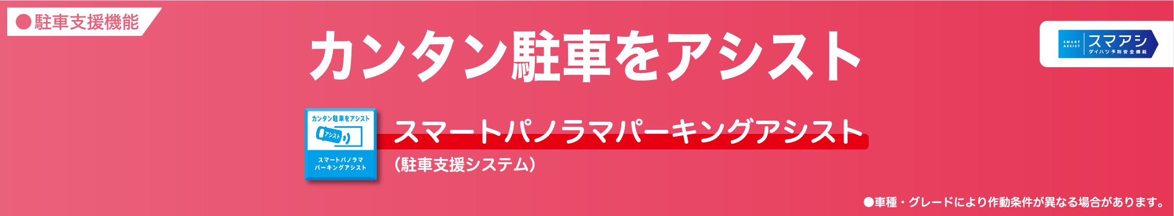 カンタン駐車をアシスト スマートパノラマパーキングアシスト（駐車支援システム）