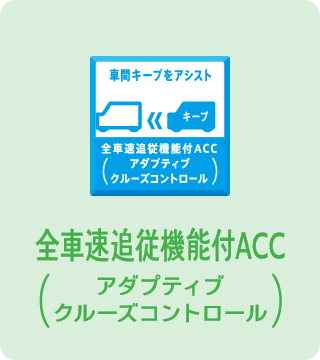 全車速追従機能付きACC(アダプティブクローズコントロール)