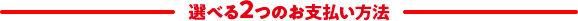 選べる2つのお支払い方法