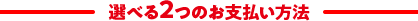 選べる2つのお支払い方法